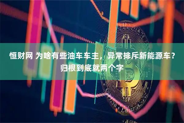 恒财网 为啥有些油车车主，异常排斥新能源车？归根到底就两个字